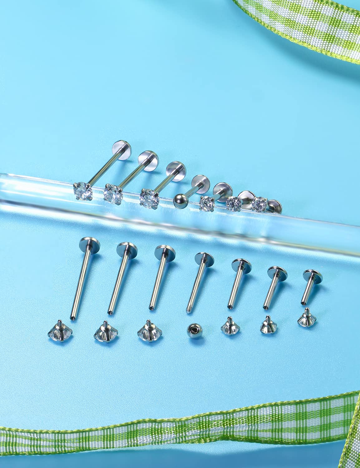 16G Different Sizes Flat Back  - Flat Back Labret Stud 评论和价格