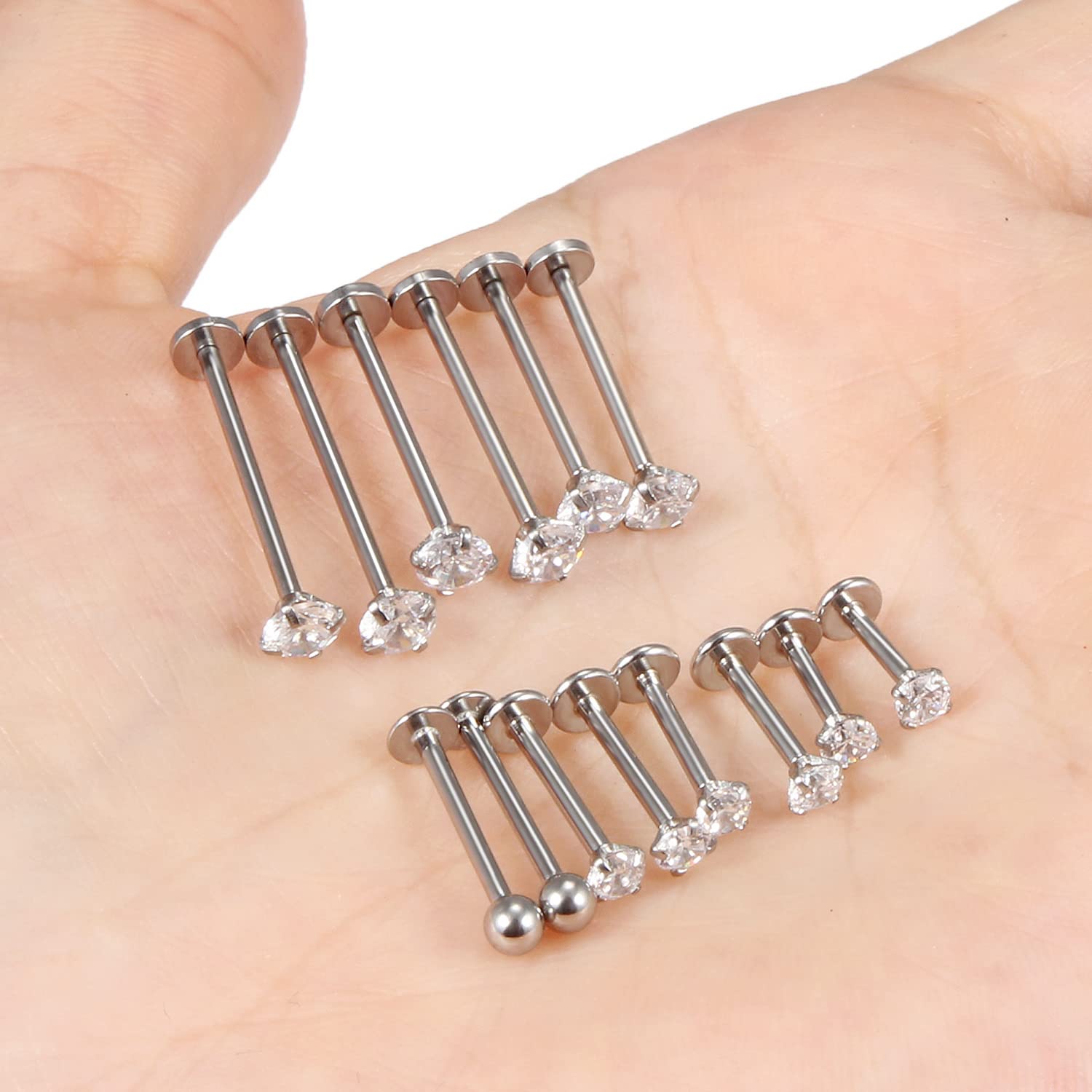 16G Different Sizes Flat Back  - Flat Back Labret Stud 评论和价格