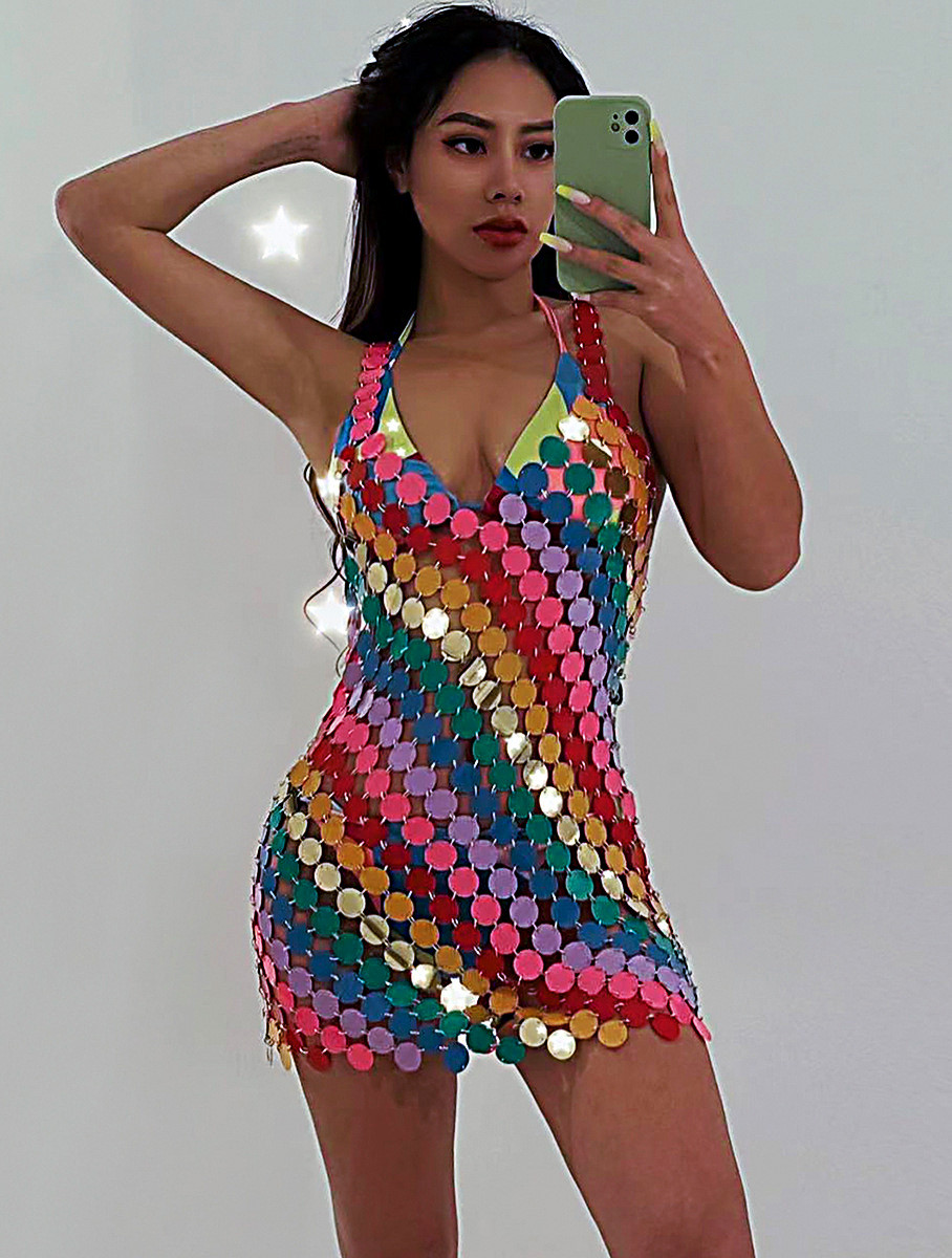 Sexy Backless Bling Mirror Col - Body Jewelry For Backless Dress 评论和价格