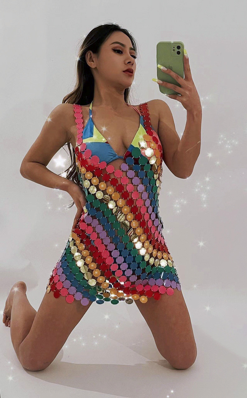 Sexy Backless Bling Mirror Col - Body Jewelry For Backless Dress 评论和价格