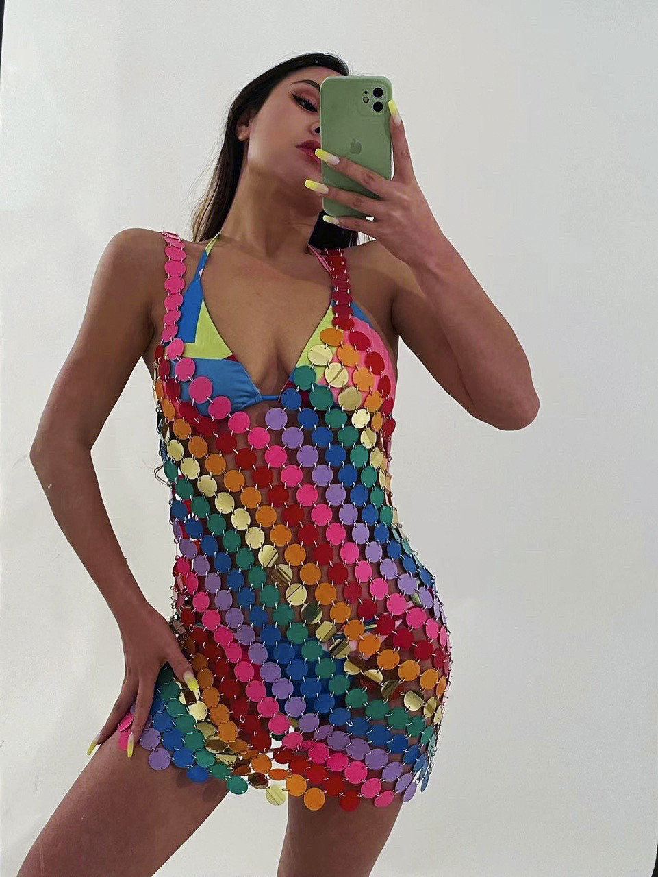 Sexy Backless Bling Mirror Col - Body Jewelry For Backless Dress 评论和价格