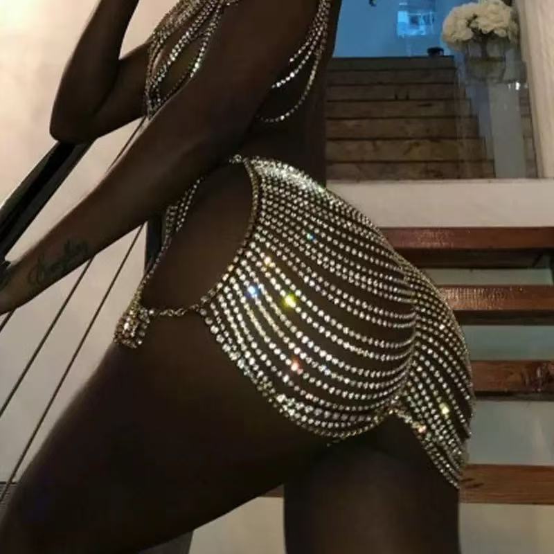1pcSexy Fashionable Rhinestone - Body Jewelry Dress 评论和价格